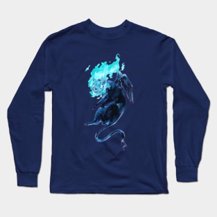 Blue flame kitty Long Sleeve T-Shirt